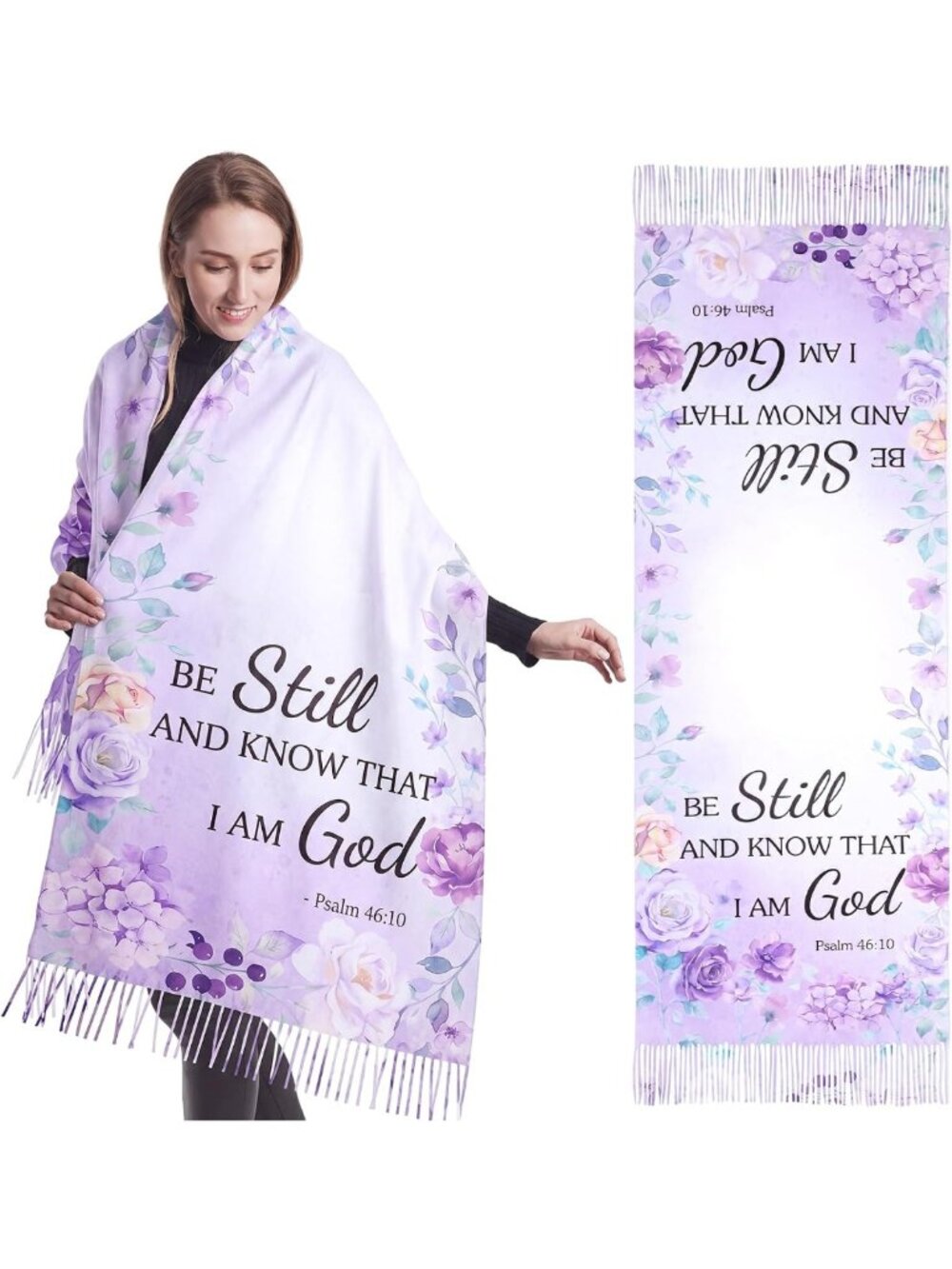 Elegant Christian Prayer Shawl for Women | Inspirational Scripture Scarf